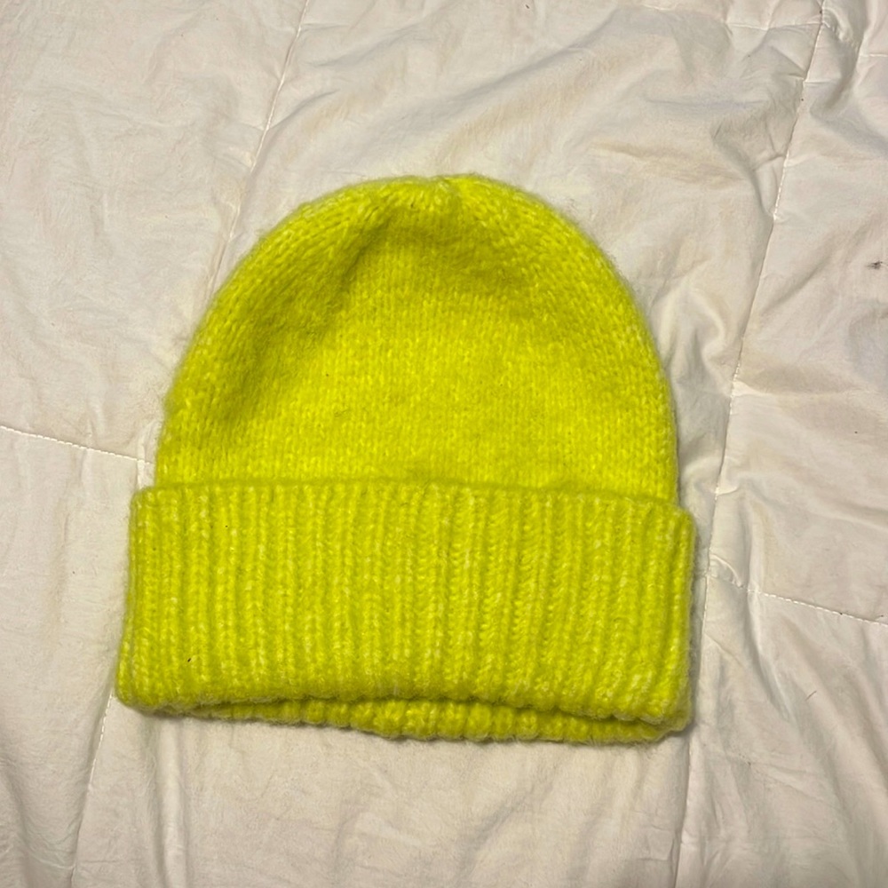 neon yellow beanie